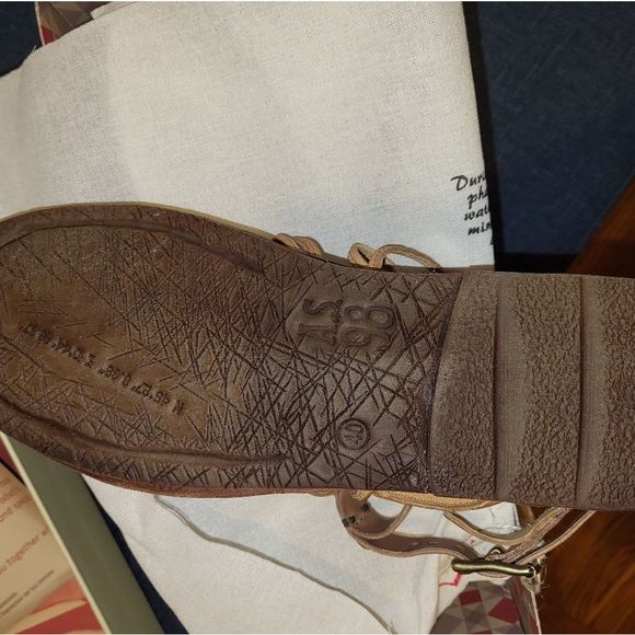 Strappy Sandals A.S. 98 tan leather gladiator style size 40 - Picture 4 of 7